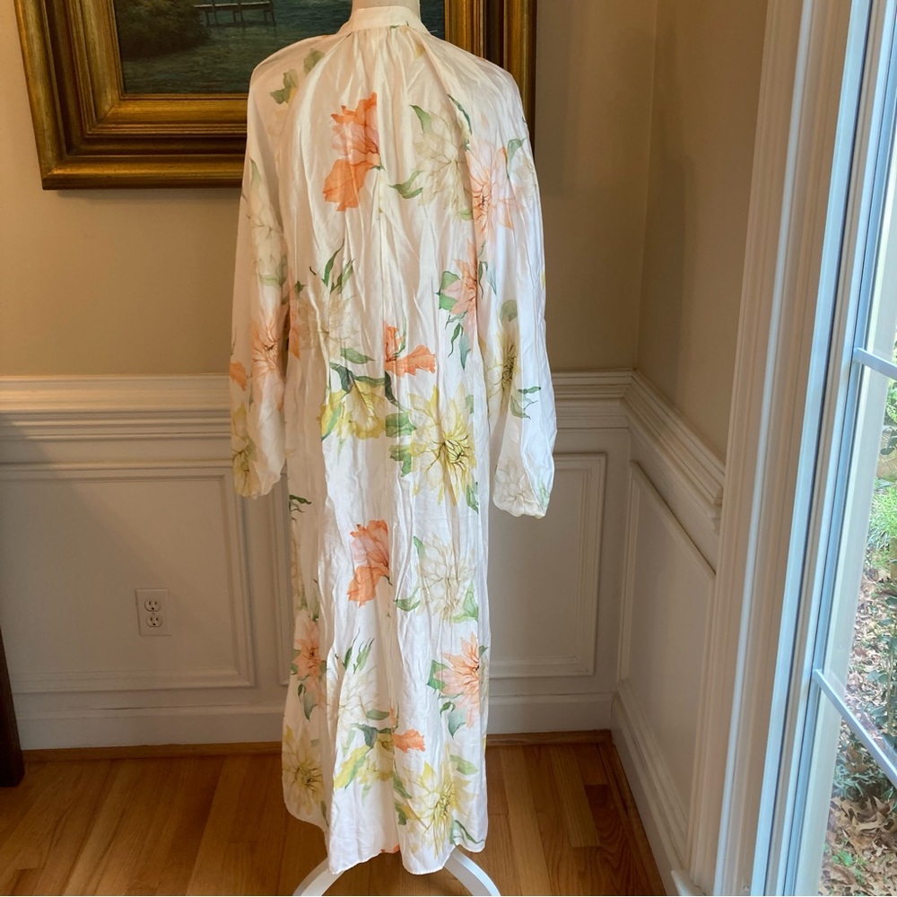 H&M White Orange Yellow Floral Print Midi Maxi Dress - Picture 6 of 16